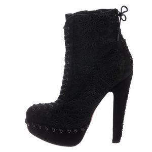 $1450 ALAÏA Ponyhair Platform Booties.